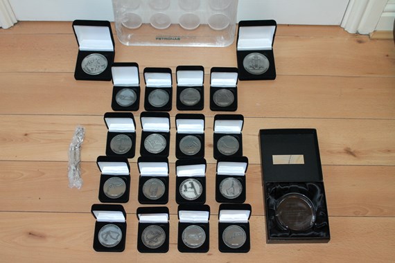 MERCEDES FULL COIN COLLECTION & PAPER WEIGHT