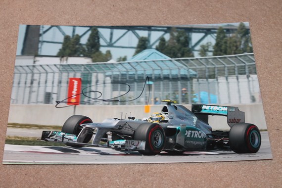 NICO ROSBERG SIGNED MERCEDES PICTURE 